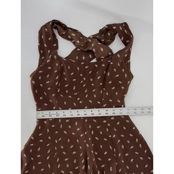 Vtg Elizabeth Wayman Brown Ditzy Floral Dress Sz 10 Cottagecore Prairiecore Boho - Picture 11 of 11